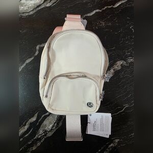 Lululemon Athletica Cream Bag with Silver Accents